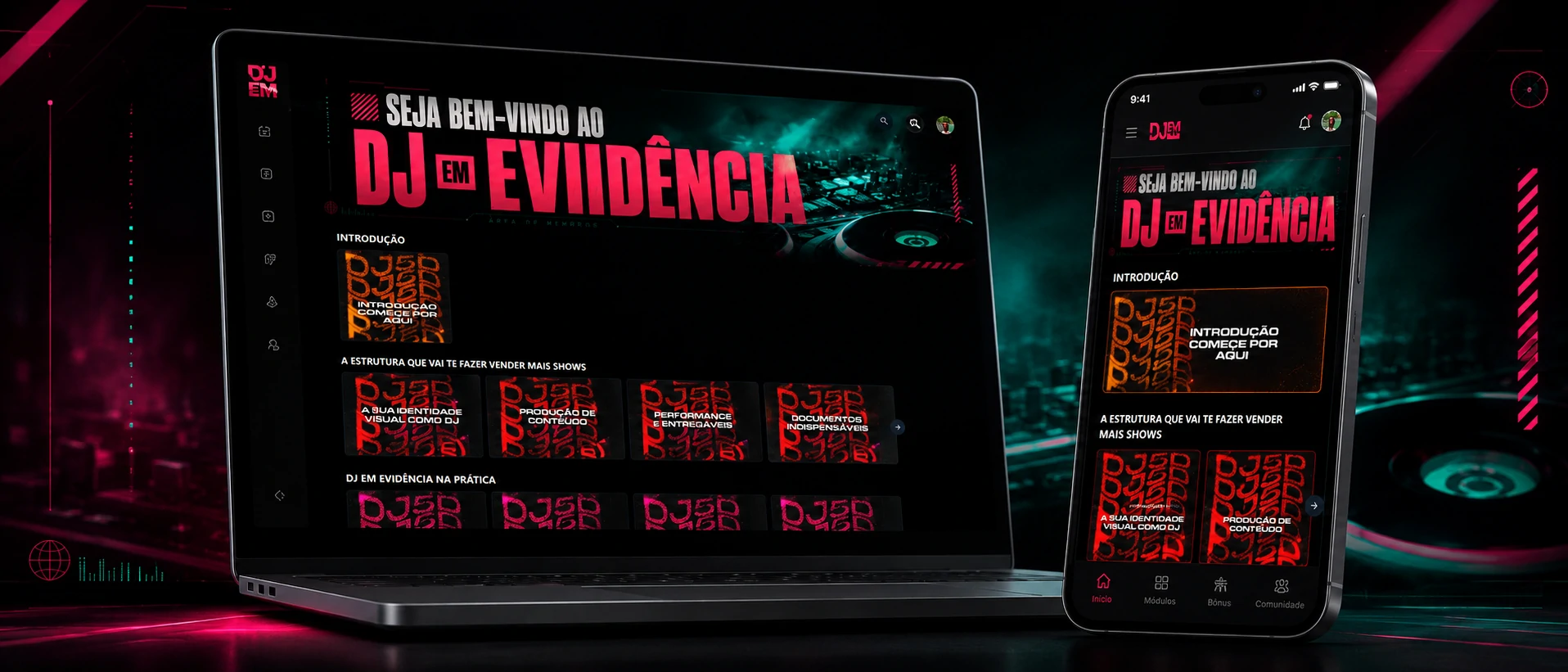 Área de membros DJ em Evidência